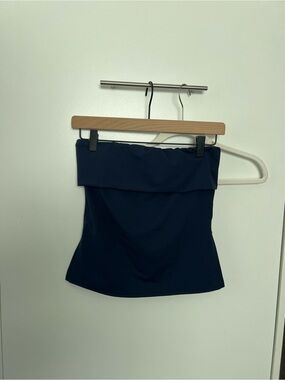 T.J.Maxx Navy Fold-Over Strapless Crop Top